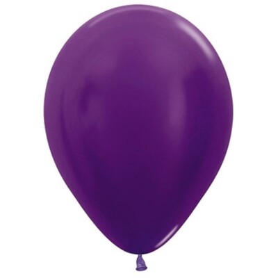 Metallic Purple Violet 30cm 12in Latex Balloons Pk 100