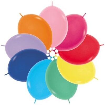 Fashion Assorted Link-O-Loon Latex Balloons 28cm (Pk 25)