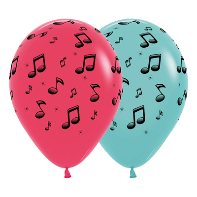 Fashion Music Notes 30cm Latex Balloons (Pk 12)