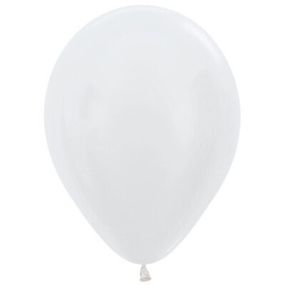 Pearl White Satin Finish Latex Balloons 12 Inch 30cm Pack of 25 Helium Quality