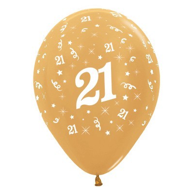 Metallic Gold 21 12in. Latex Balloons Pk 6