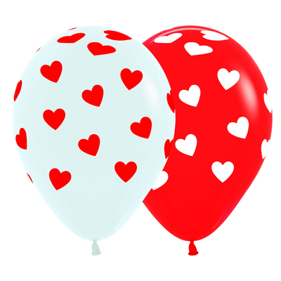 Fashion Classic Hearts 30cm Latex Balloons (Pk 12)