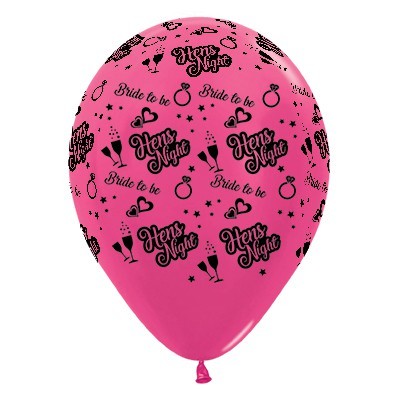 Metallic Fuchsia Pink Hen's Night 12in. Latex Balloons Pk 6