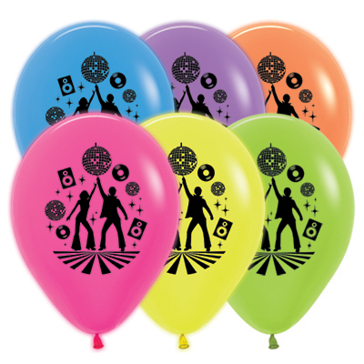 Assorted Neon Disco 30cm Latex Balloons (Pk 10)