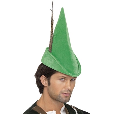 Green Robin Hood Hat with Feather