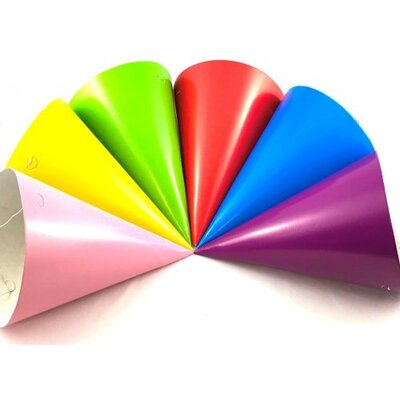 Assorted Colour Neon Cone Party Hats Pk 6