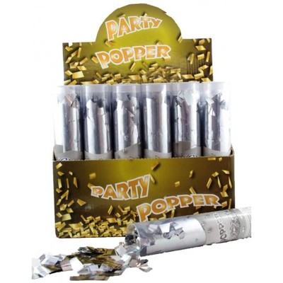 Metallic Silver Twist Party Popper (20cm) Pk 24