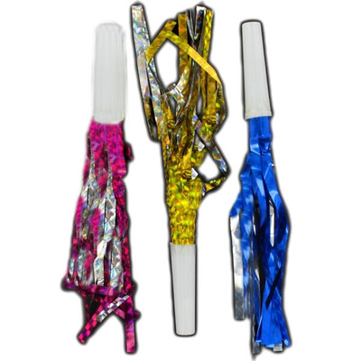 Laser Party Whistle Frills Pk 6 (Assorted Colours)