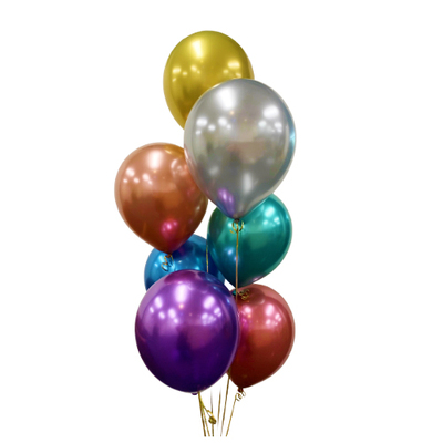 Assorted Colour Chrome Latex Balloons 30cm (Pk 50)