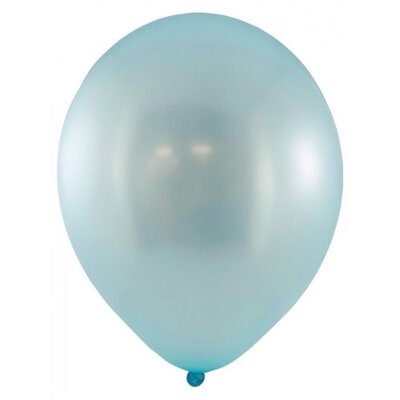 Metallic Light Blue Latex Balloons 30cm (Pk 25)