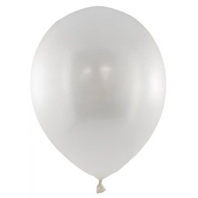 Metallic White Latex Balloons 30cm (Pk 100)