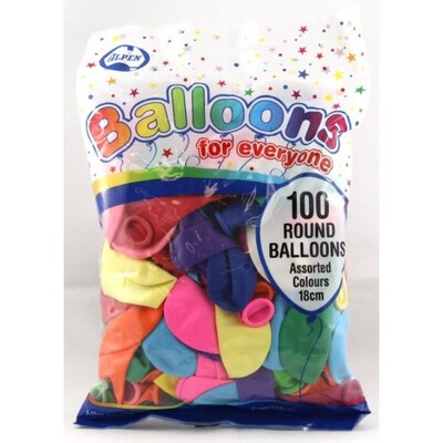 Balloons Mixed 18cm Pk100 