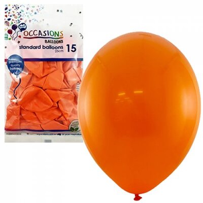 Balloons Standard 25cm Orange Pk15 
