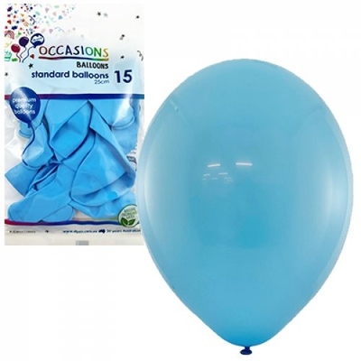 Balloons Standard 25cm Light Blue Pk15 