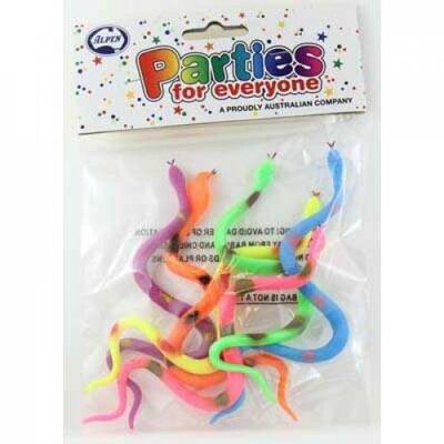 Plastic Snakes Party Favours (Pk 6)