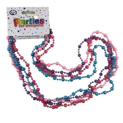 Assorted Plastic Necklaces (80cm) Pk 4