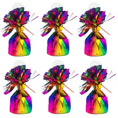 Metallic Rainbow Balloon Pudding Weight (Pk 6)
