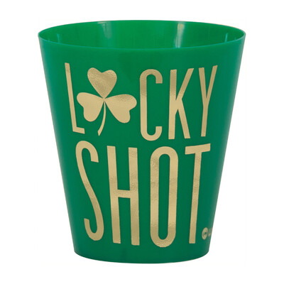 St Patricks Day Lucky Shot Plastic Shot Glasses 59ml (Pk 8)