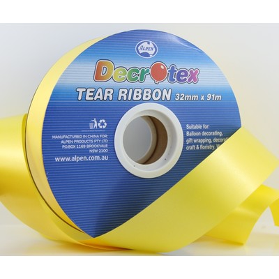 Yellow Tear Ribbon (32mm x 91m) Pk 1