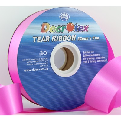 Fuchsia Tear Ribbon (32mm x 91m) Pk 1