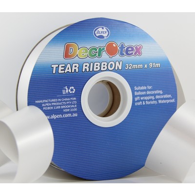 Silver Tear Ribbon (32mm x 91m) Pk 1