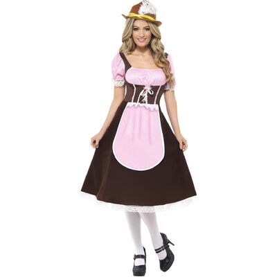 Adult Oktoberfest Tavern Girl Long Dress Costume (Large, 16-18)