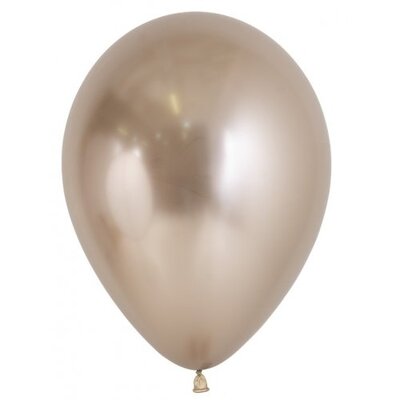 Champagne Reflex/Chrome 5in (12cm) Latex Balloons (Pk 50)