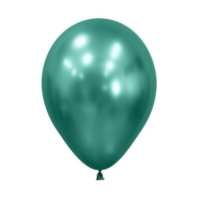 Reflex Chrome Aurora Green 12cm 5in Latex Balloons Pk 50
