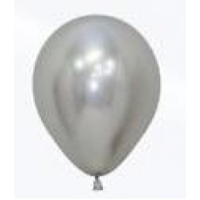 Silver Reflex/Chrome Latex Balloons (5in, 12cm) Pk 50