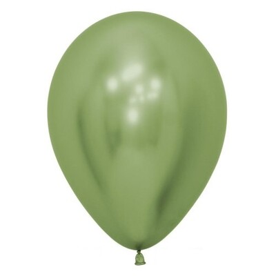 Reflex Chrome Lime Green 12cm 5in Latex Balloons Pk 50