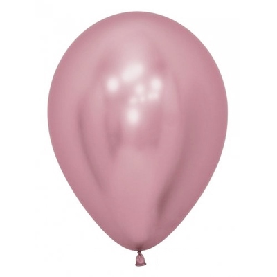 Mauve Pink Reflex/Chrome Latex Balloons (12in, 30cm) Pk 12
