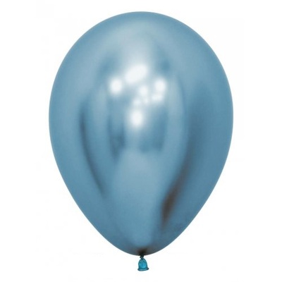 Blue Reflex/Chrome Latex Balloons (12in, 30cm) Pk 12