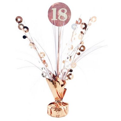 Rose Gold 18 Birthday Balloon Centrepiece Weight Pk 1