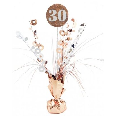 Rose Gold 30 Birthday Balloon Centrepiece Weight Pk 1