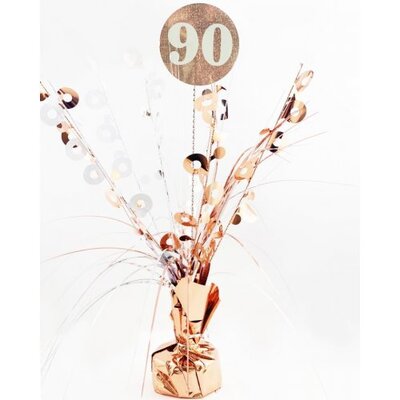 Rose Gold 90 Birthday Balloon Centrepiece Weight Pk 1