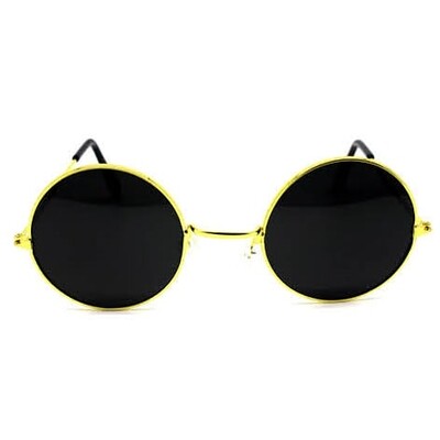 Adult Costume Round Lennon Glasses Black Lenses