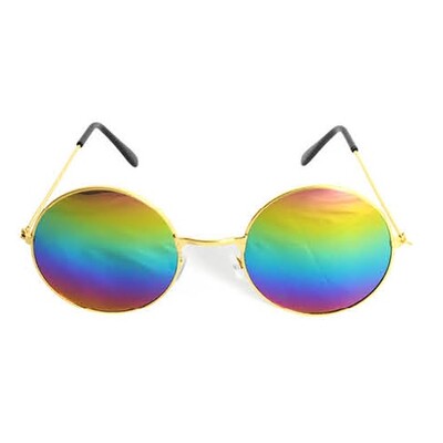 Rainbow Mirrored Lens 1960s Lennon Party Glasses