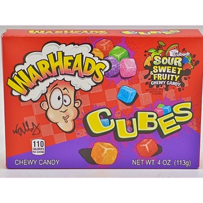 Warheads Sour Chewy Cubes Theatre Box 113g (Pk 1)