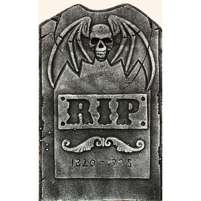 Foam Tombstone R.I.P with Skull Halloween Decoration 48cm (Pk 1)