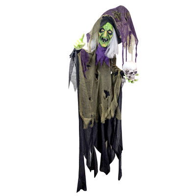 Animated Hanging Halloween Witch Light & Sound Decoration