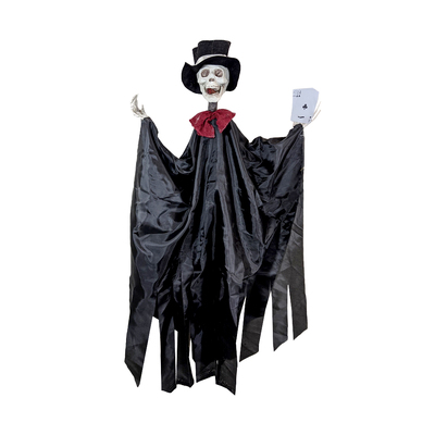 Halloween Light Up Hanging Poker Skeleton Decoration 90cm