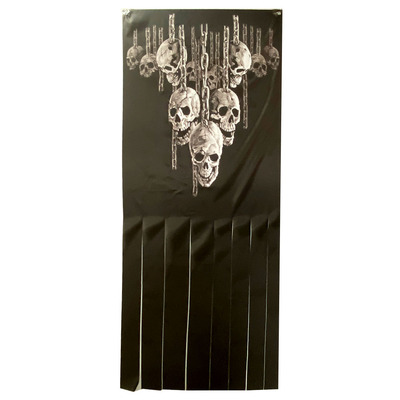 Halloween Decoration Hanging Curtain with Chained Skulls 80x200cm