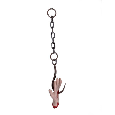 Severed Bloody Hand on Hook Halloween Decoration