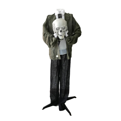 Animated Halloween Standing Head in Hands Skeleton Man 145cm 