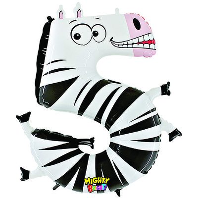 Zooloon Number 5 Supershape Balloon (40in-102cm) Pk 1