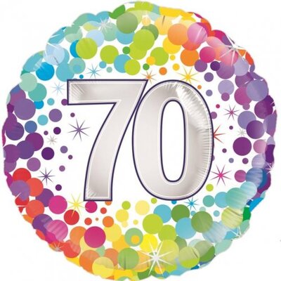 Colourful Confetti 70th Birthday Foil Balloon (18in/45.7cm) Pk 1