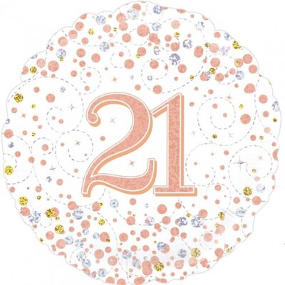 21 Sparkling Rose Gold Fizz 18in. Foil Balloon Pk 1