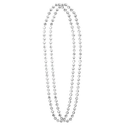 Silver Disco Ball Bead Necklace Pk 2