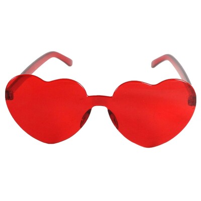 Red Love Heart Shaped Novelty Glasses