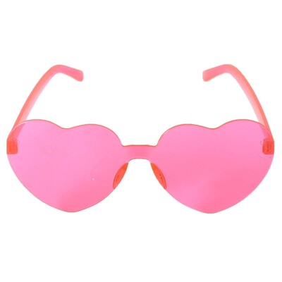 Pink Love Heart Shaped Novelty Glasses